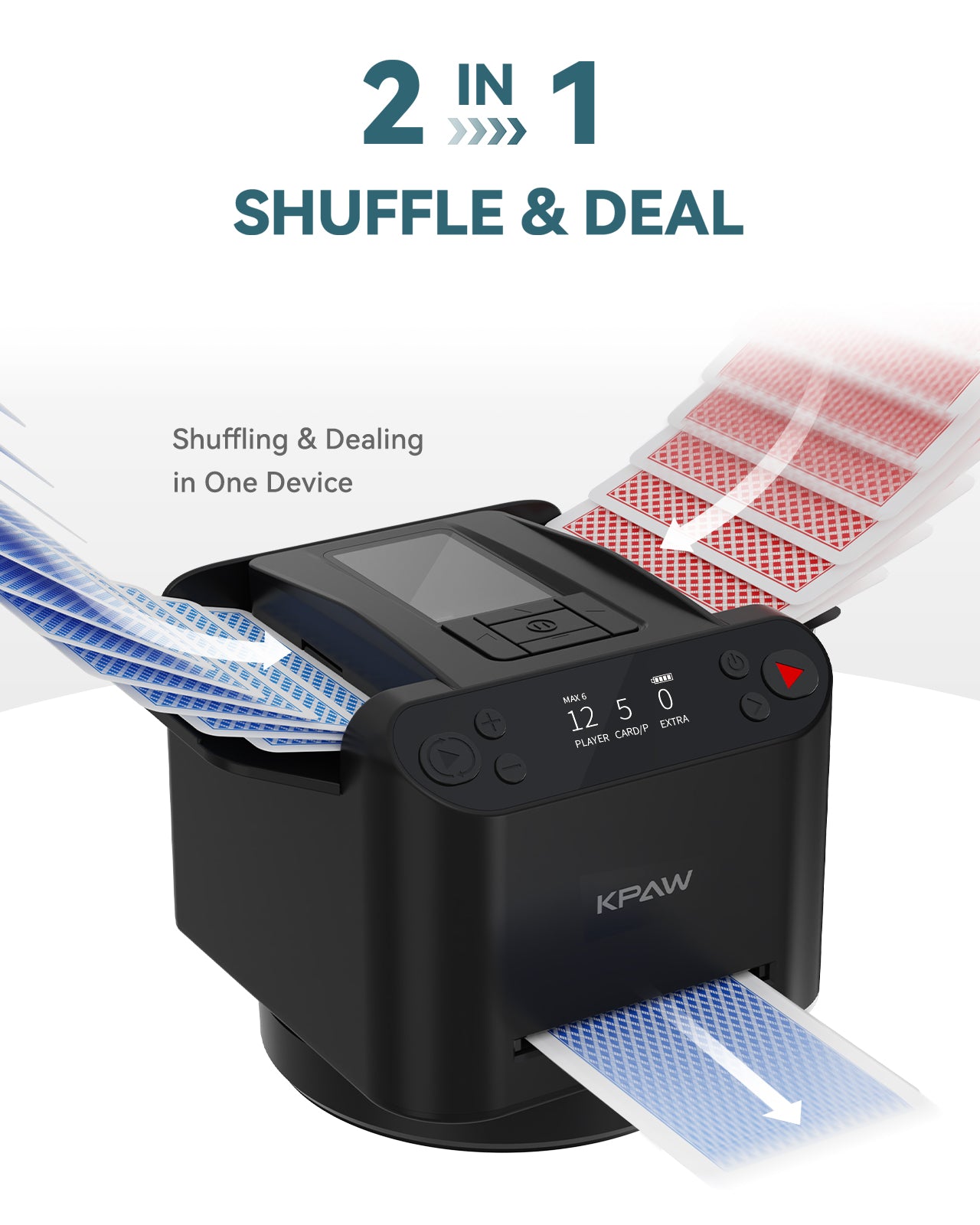 Mezclador Automático De Cartas KPAW X1 - Recargable, Silencioso, Para 1-2 Barajas, Modo Automático Y Manual