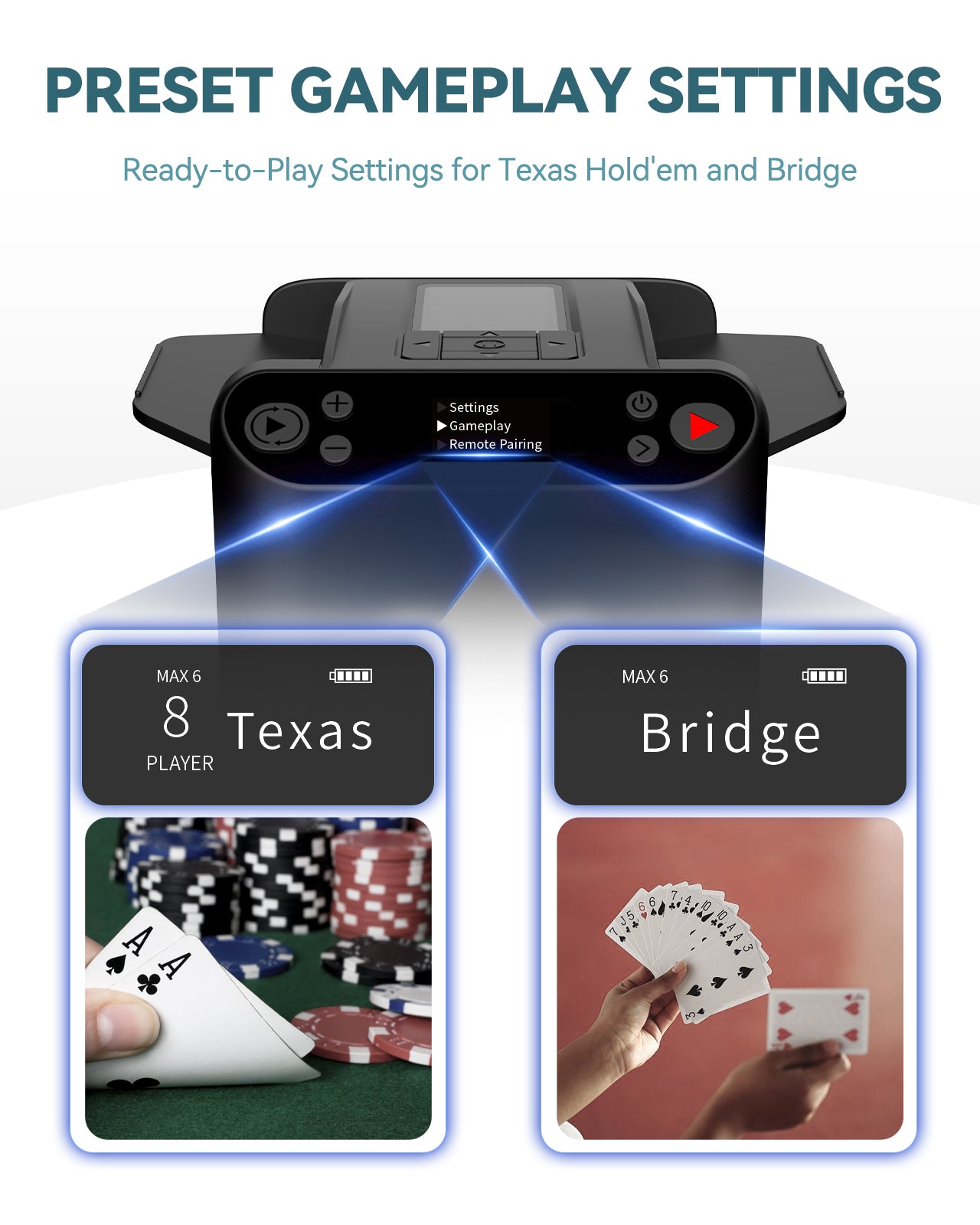 MAX 6 2-in-1 Automatic Card Dealer and Shuffler - KPAW Gaming Tech.
